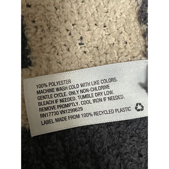 Knox Rose Sherpa Aztec Cardigan Sweater Jacket Beige Black XL Cozy - Picture 7 of 8